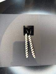 Long Zebra Print Dangle Earrings - Statement Animal Print Jewelry