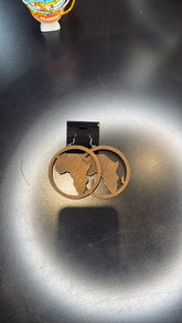Wooden Africa Map Hoop Earrings - Statement Dangle Earrings