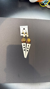 Geometric Boho Dangle Earrings β Retro Triangle & Disc Statement Jewelry