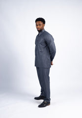 Men's Charcoal Grey Suiting Set