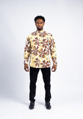 Men's Earthy Floral & Abstract Print Shirt