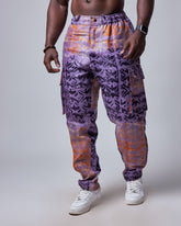 Relaxed Fit Linen Batik Cargo Trousers