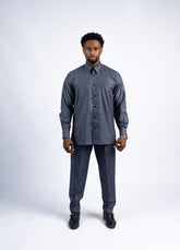 Men's Charcoal Grey Suiting Set