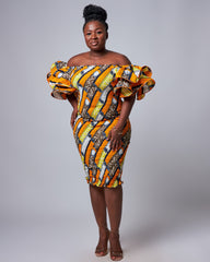 Ankara Elastic Form Fitting Dress