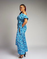 Water Blue African Print Jumpsuit