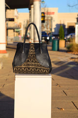 Authentic African Mud Cloth & Leather Tote Bag β Handcrafted Heritage Meets Timeless Luxury