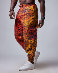 Cultural Fusion Linen Cargo Pants β Batik Edition