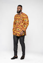 Ankara Cotton Men's Long Sleeve Shirt