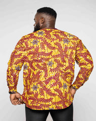 Ankara Cotton Men's Long Sleeve Shirt - YvonneEx