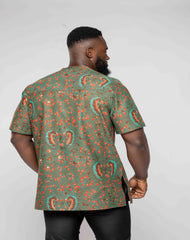 Ankara African Wax Print Men's Short Sleeve Shirt - YvonneEx