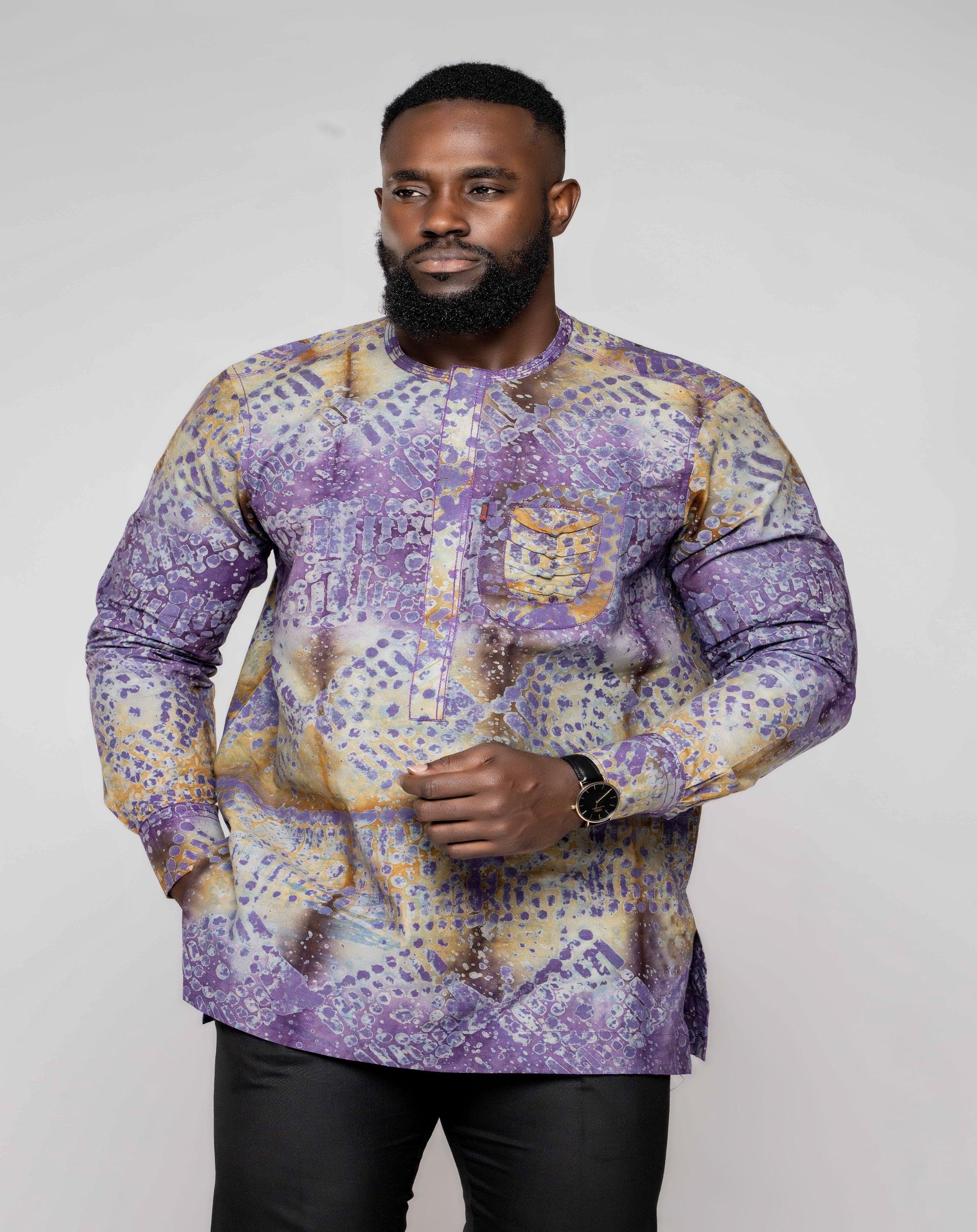 Batik Men's Long Sleeve Shirt - YvonneEx