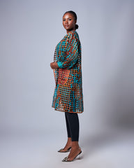 Ankara Lattice Statement Jacket – Multicolor Elegance