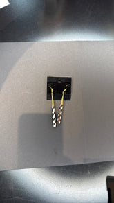 Tapered Zebra Print Stick Dangle Earrings - Exotic Animal Print Jewelry