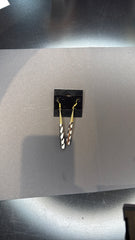 Tapered Zebra Print Stick Dangle Earrings - Exotic Animal Print Jewelry