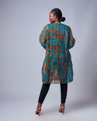 Ankara Lattice Statement Jacket – Multicolor Elegance