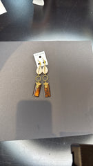 Mixed Material Dangle Earrings with Bone and Horn - Bohemian Geometric Jewelry