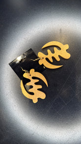 Sankofa Wooden Earrings - Adinkra Symbol Dangle Earrings