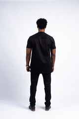 Men’s Black Heritage Suit with Mud Cloth Pocket Accents