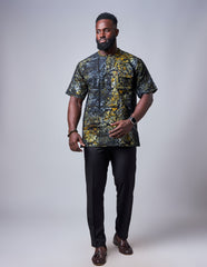 Men's African Print Short Sleeve Shirt