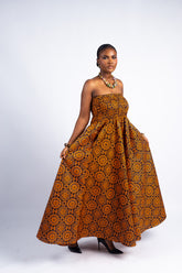 Floral Medallion Strapless Maxi Dress