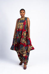 Women's African Print Harem Jumpsuit with Pockets