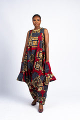 Women's African Print Harem Jumpsuit with Pockets
