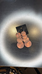 Stacked Copper Disc Earrings - Bohemian Dangle Jewelry