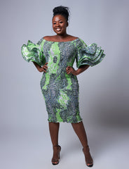 Ankara Elastic Form Fitting Dress