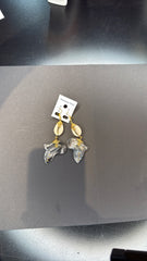 Mother of Pearl and Africa Map Dangle Earrings - Cowrie Shell Jewelry