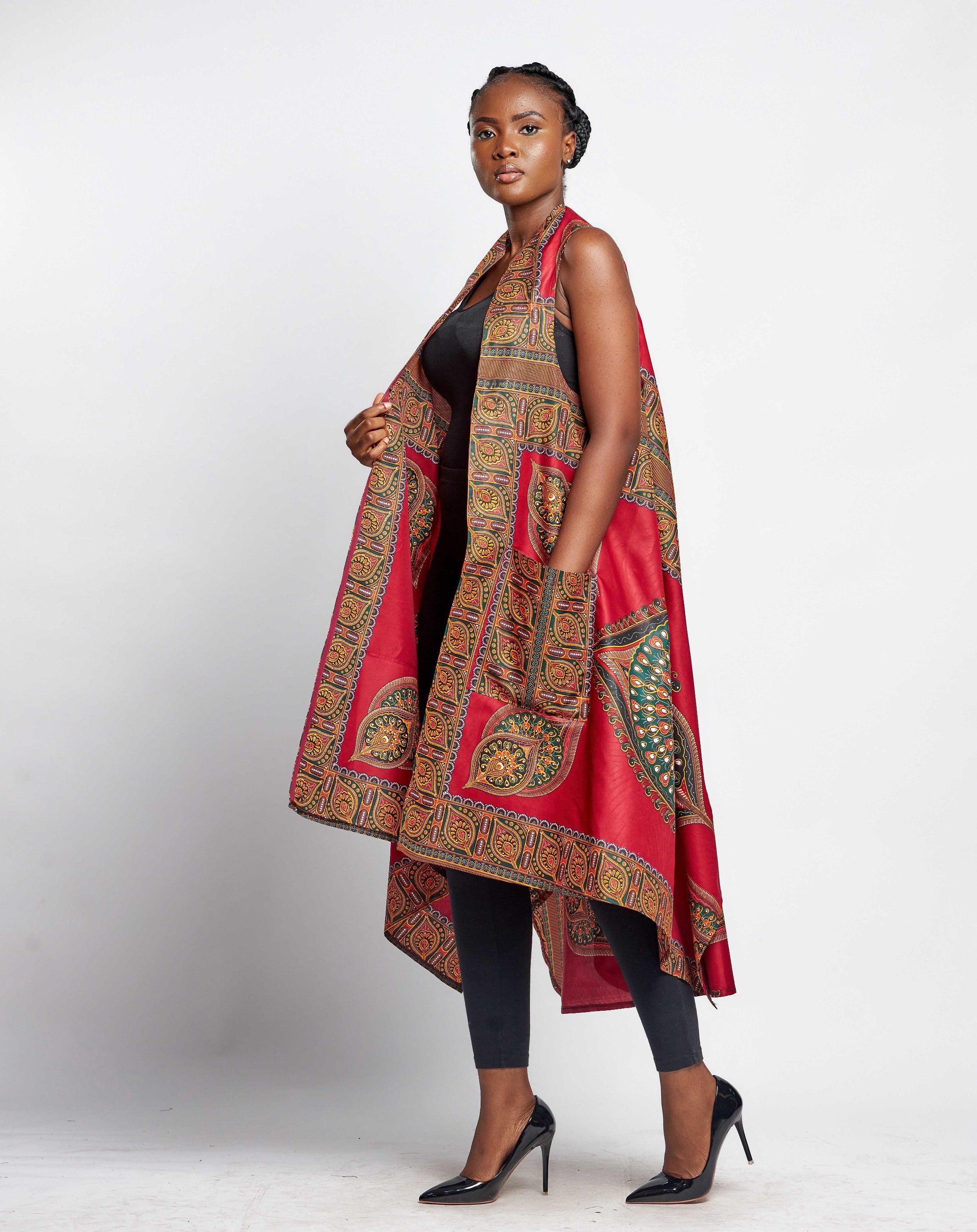 Ankara Women Pinaford Reversible Women Vest - YvonneEx