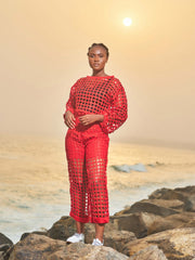 Ankara Mesh Pant Set