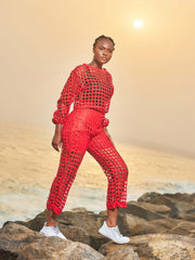 Ankara Mesh Pant Set