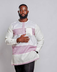 Men's Linen Patched Shirt (Long Sleeve) - YvonneEx