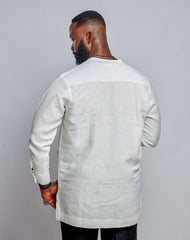 Men's Linen Patched Shirt (Long Sleeve) - YvonneEx