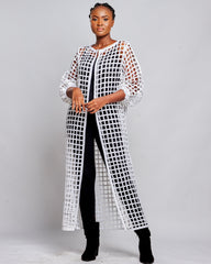 Ankara plain women's Mesh Jacket Dress - 100% Cotton**