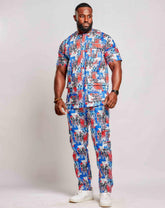 Ankara Men's Shirt & Cargo Pants (short sleeved) - YvonneEx