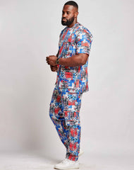 Ankara Men's Shirt & Cargo Pants (short sleeved) - YvonneEx
