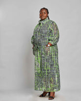 Ankara Women's Mesh Jacket with Buttons - 100% Cotton - YvonneEx