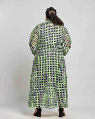 Ankara Women's Mesh Jacket with Buttons - 100% Cotton - YvonneEx