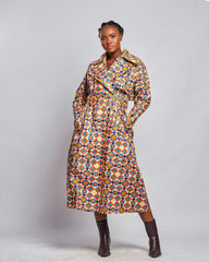 Ankara Women's Long Jacket Dress - YvonneEx