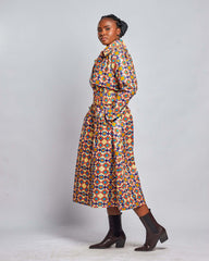 Ankara Women's Long Jacket Dress - YvonneEx