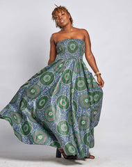 Ankara Women's Elastic Sleeveless dress (Short) - YvonneEx