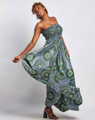 Ankara Women's Elastic Sleeveless dress (Short) - YvonneEx