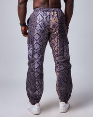 Relaxed Fit Linen Batik Cargo Trousers
