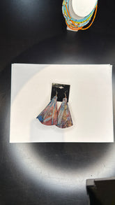 Ombre Fabric Dangle Earrings - Multicolored Geometric Earrings