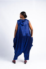 Detachable Sleeve Jumpsuit w/Hood - Royal Blue
