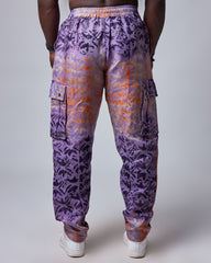 Relaxed Fit Linen Batik Cargo Trousers