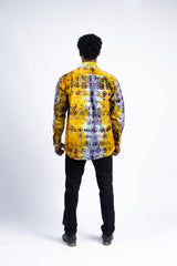 Men's Bold Yellow Batik Print Shirt