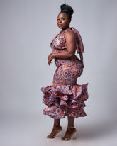 Ankara Elastic Form Fitting Halter Dress