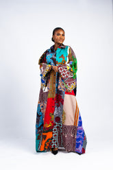 Women's Multi-Print Patchwork Kimono Kaftan
